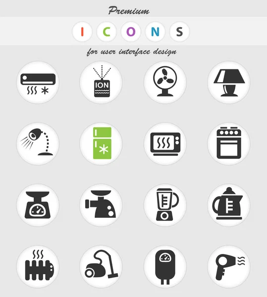 Home appliances icon set — Stock Vector