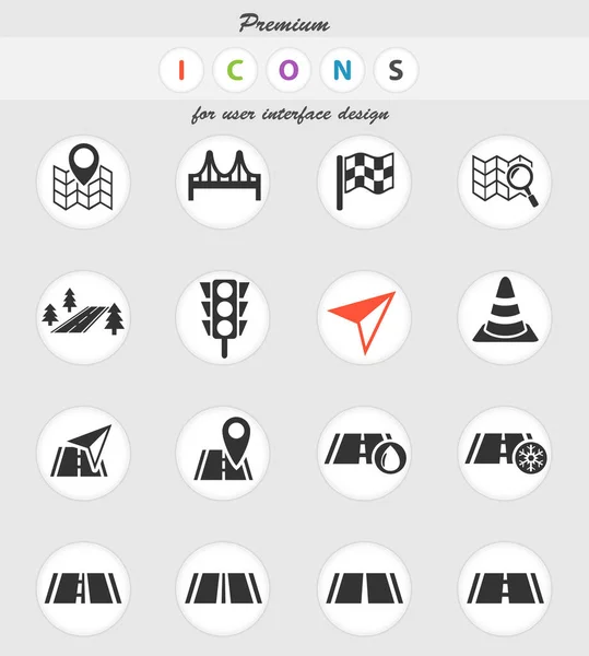 Juego de iconos de carretera — Archivo Imágenes Vectoriales