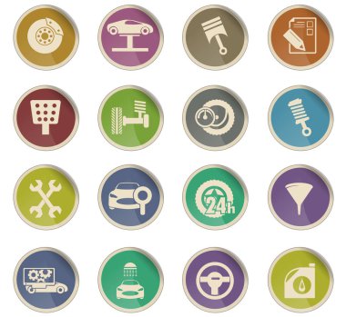 araba servisi simgesi seti