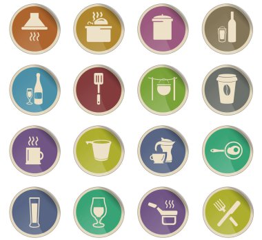 yemek ve mutfak simgesi seti