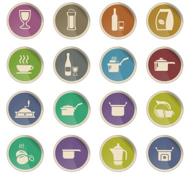 yemek ve mutfak simgesi seti