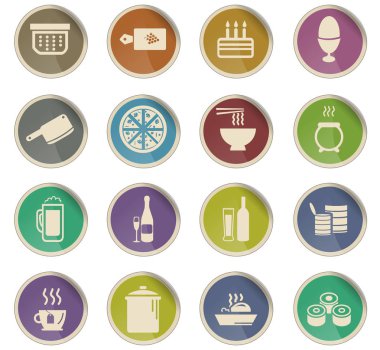 yemek ve mutfak simgesi seti