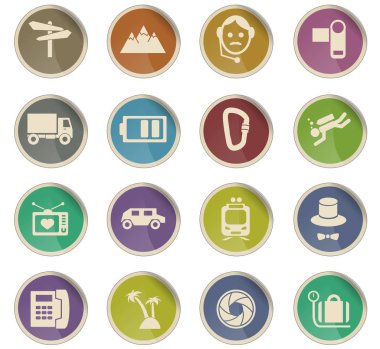 seyahat simgesi seti