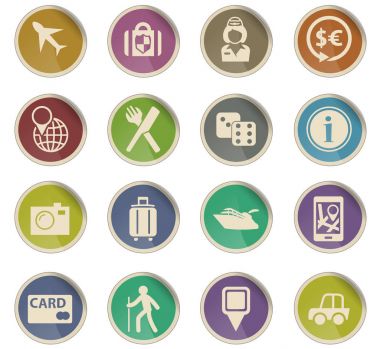 seyahat simgesi seti