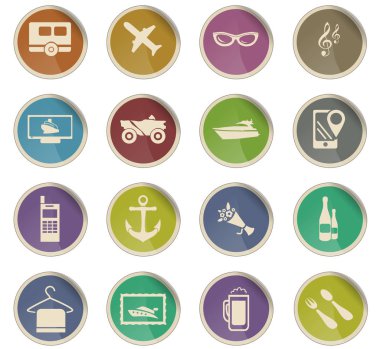 seyahat simgesi seti