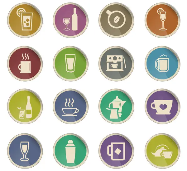 mutfak eşyaları için içecekler Icon set