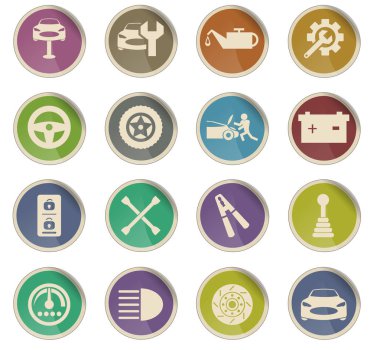 araba servisi simgesi seti