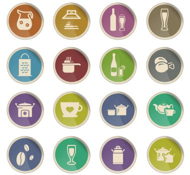 yemek ve mutfak simgesi seti