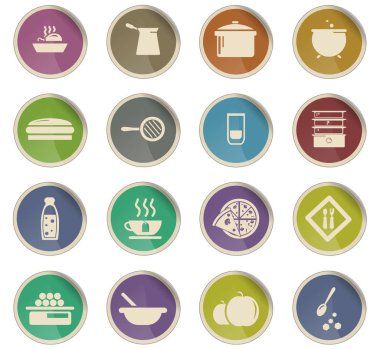 yemek ve mutfak simgesi seti