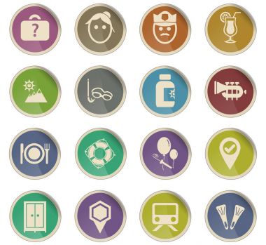 seyahat simgesi seti