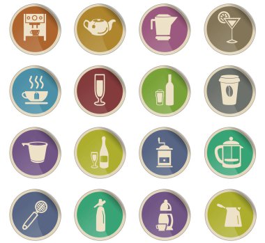 mutfak eşyaları için içecekler Icon set