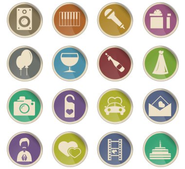 Düğün simgesi seti