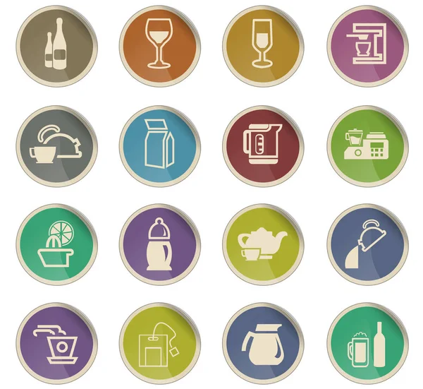 Utensilios para bebidas icono conjunto — Vector de stock