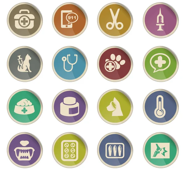 Veterinerlik kliniği simgesi seti