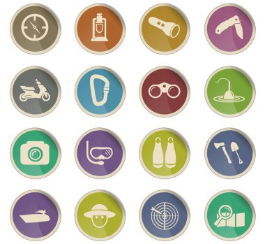 Aktif istirahat Icon set