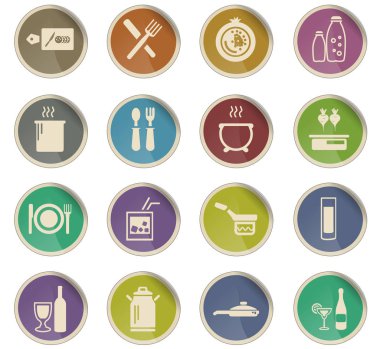 yemek ve mutfak simgesi seti