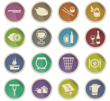 yemek ve mutfak simgesi seti