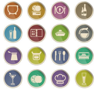 yemek ve mutfak simgesi seti
