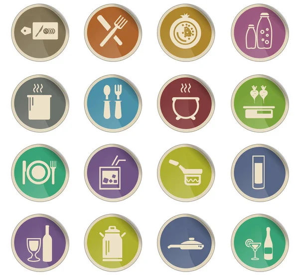 yemek ve mutfak simgesi seti