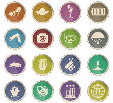 seyahat simgesi seti