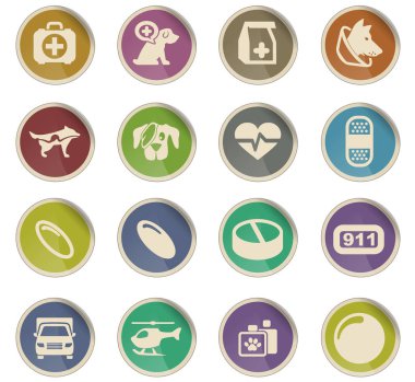 Veterinerlik kliniği simgesi seti