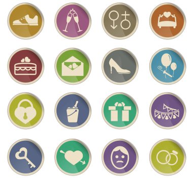 Düğün simgesi seti