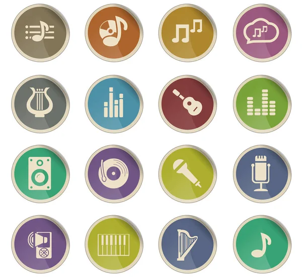 Conjunto de icono de música — Vector de stock