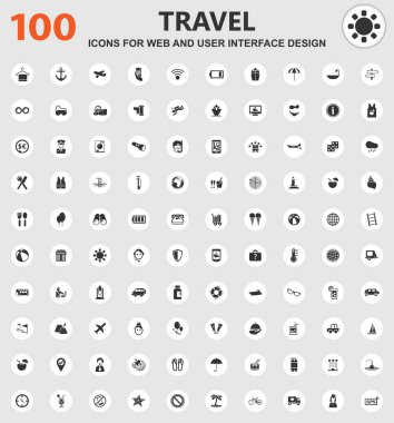 seyahat simgeleri ayarlandı