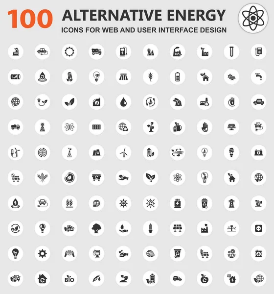 Ensemble d'icônes d'énergie alternative — Image vectorielle
