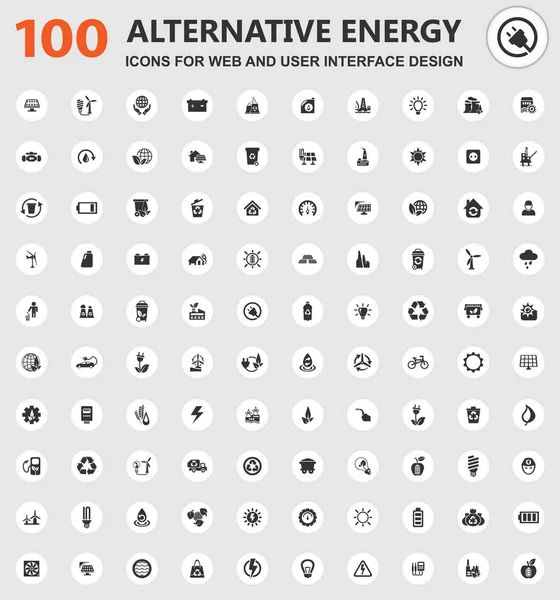 Ensemble d'icônes d'énergie alternative — Image vectorielle