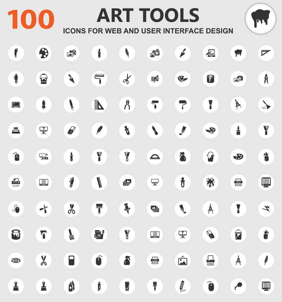 Outils d'art icônes ensemble — Image vectorielle
