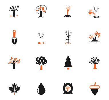 ağaçlar araçları simge seti