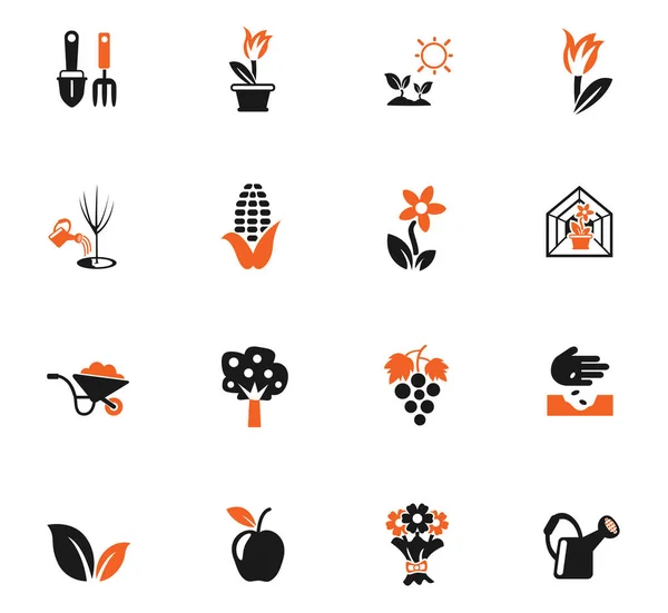 Pflanzen Werkzeuge Icon Set — Stockvektor