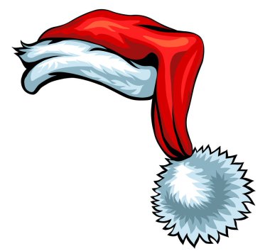 Beyaz izole karikatür Noel Baba şapkası