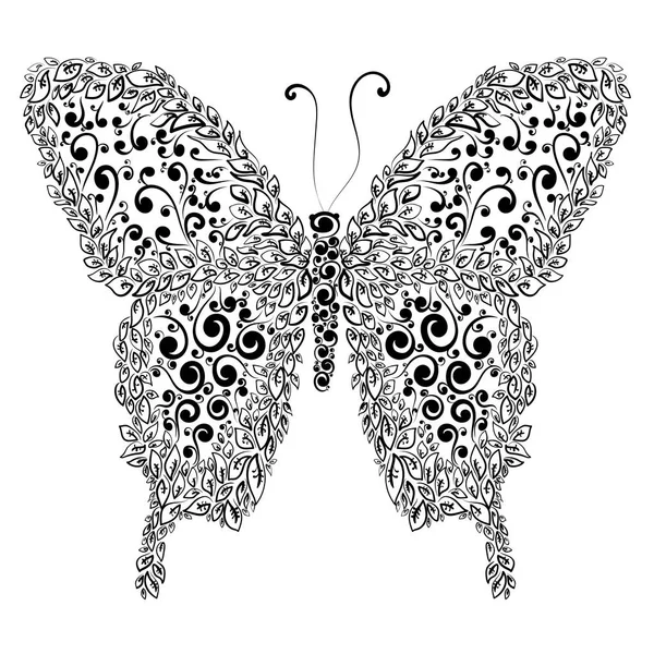 Mariposa decorativa ilustración — Vector de stock