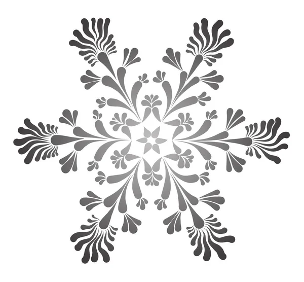 Schöne Schneeflocke auf weißem Hintergrund — Stockvektor