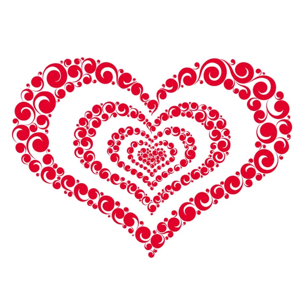 Vetor vermelho coração pintado — Vetor de Stock
