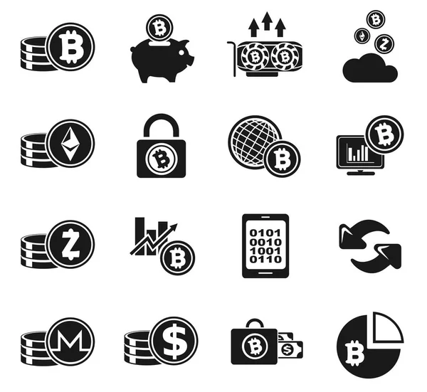 Cryptocurrency ve madencilik Icon set