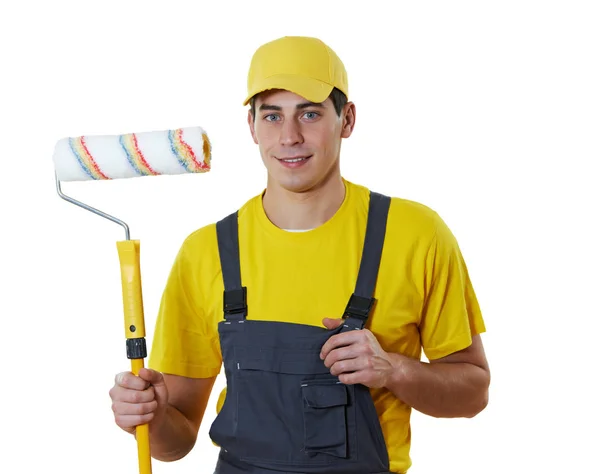 House painter portrait with painting roller — Stock Photo, Image