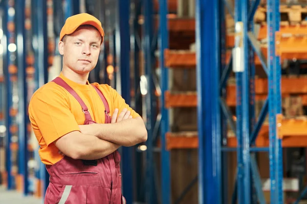 Warehouse arbetstagare porträtt — Stockfoto