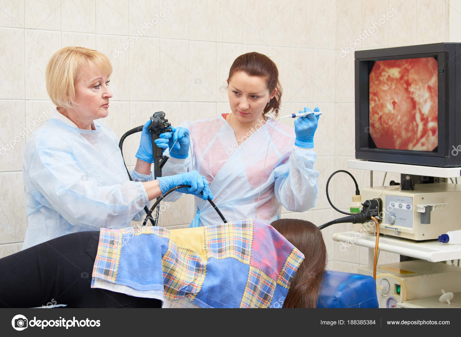 Gastrointestinal fiberoptic endoscopy — Stock Photo © kalinovsky 188385384