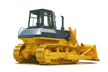 Buldozer yükleyici makine Hafriyat inşaat üstünde beyaz için