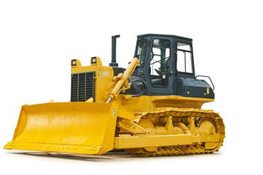Buldozer yükleyici makine Hafriyat inşaat üstünde beyaz için