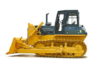 Buldozer yükleyici makine Hafriyat inşaat üstünde beyaz için