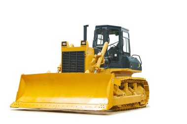 Buldozer yükleyici makine Hafriyat inşaat üstünde beyaz için