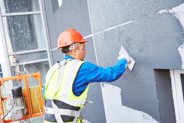 Cephe işçisi bina dış duvar sıva