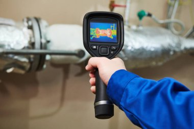 thermal imaging inspection of heating equipment clipart