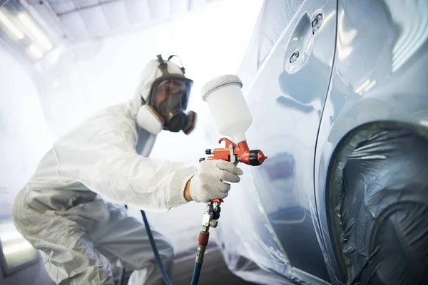 Car painting in chamber. automobile repair — Stock Photo, Image
