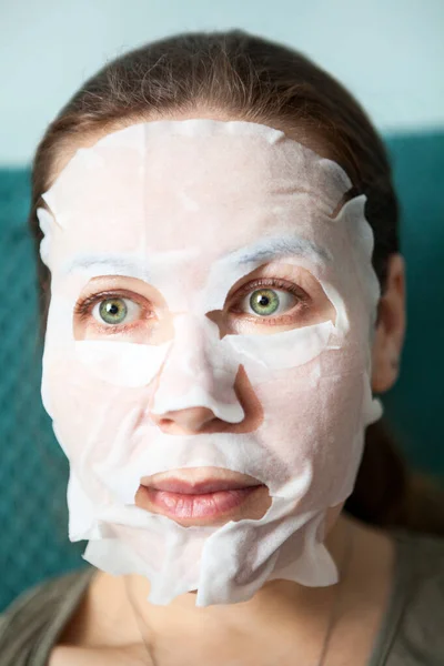 Facial Mask Which Fits Tightly Chin Cheeks Forehead Nose Mouth — Stock Photo, Image