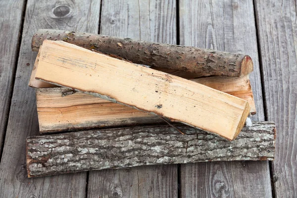 Isıtma Için Yakacak Odun Yığının Yakın Çekim Görüntüsü — Stok fotoğraf